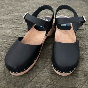 Mia Swedish clogs. Black leather. Never worn.